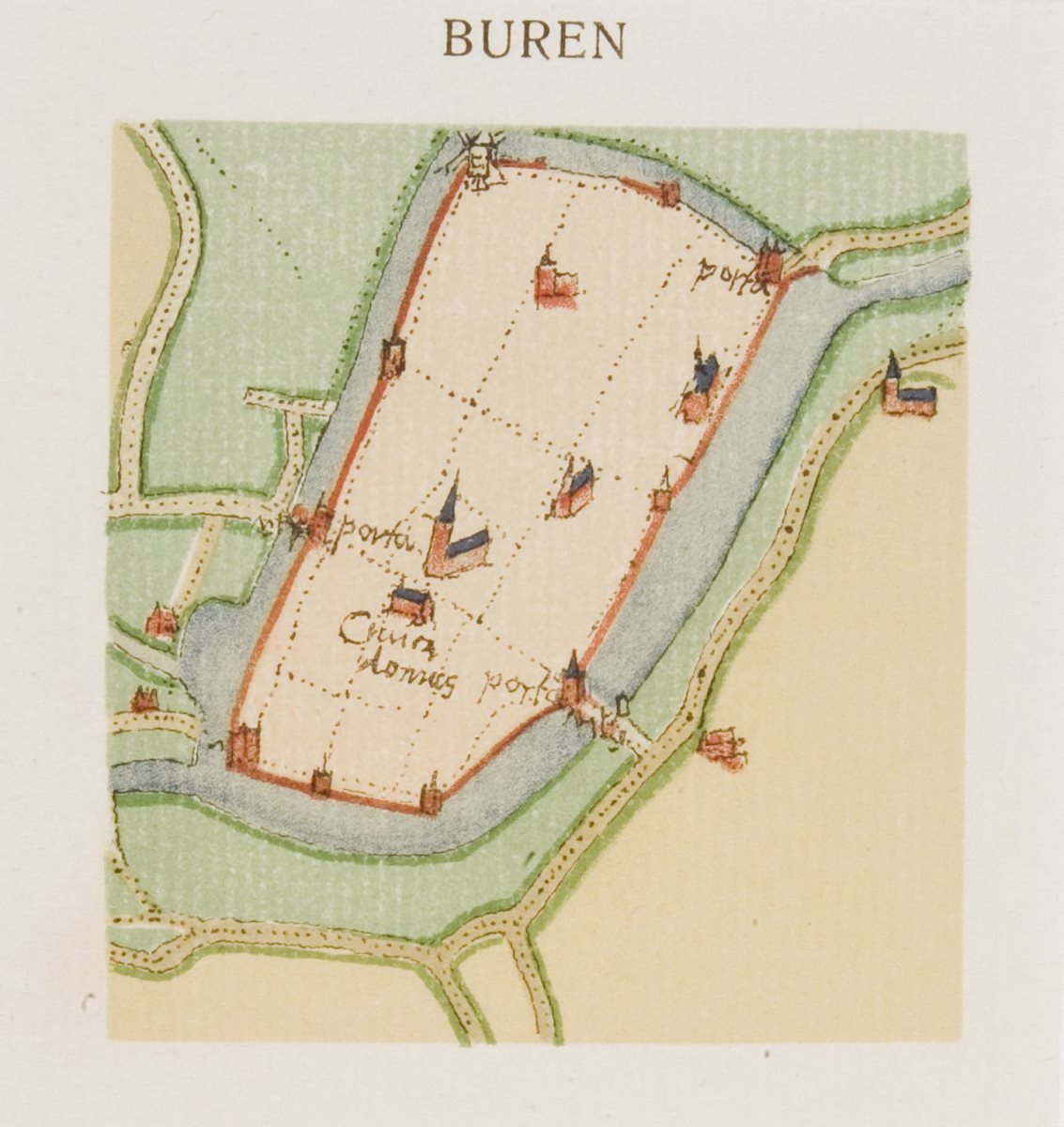Kaart Buren - Jan van Deventer ca. 1560