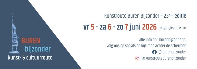 Kunstroute Buren Bijzonder 2026 - Klik voor de website.