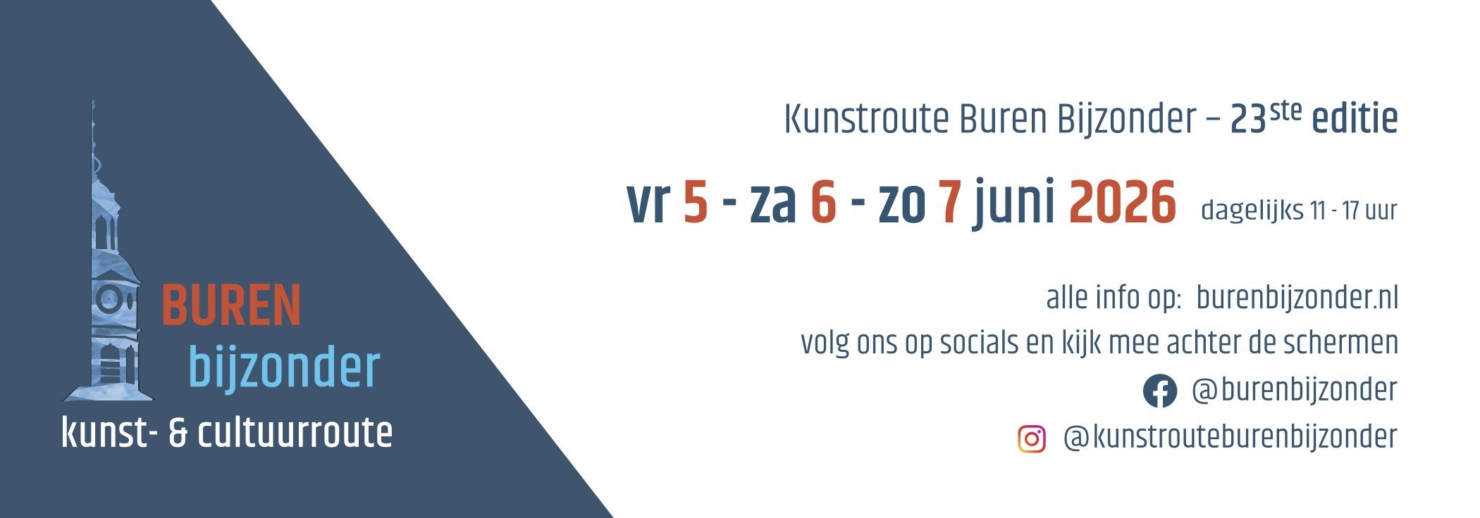 Kunstroute Buren Bijzonder 2026 - Klik voor de website.